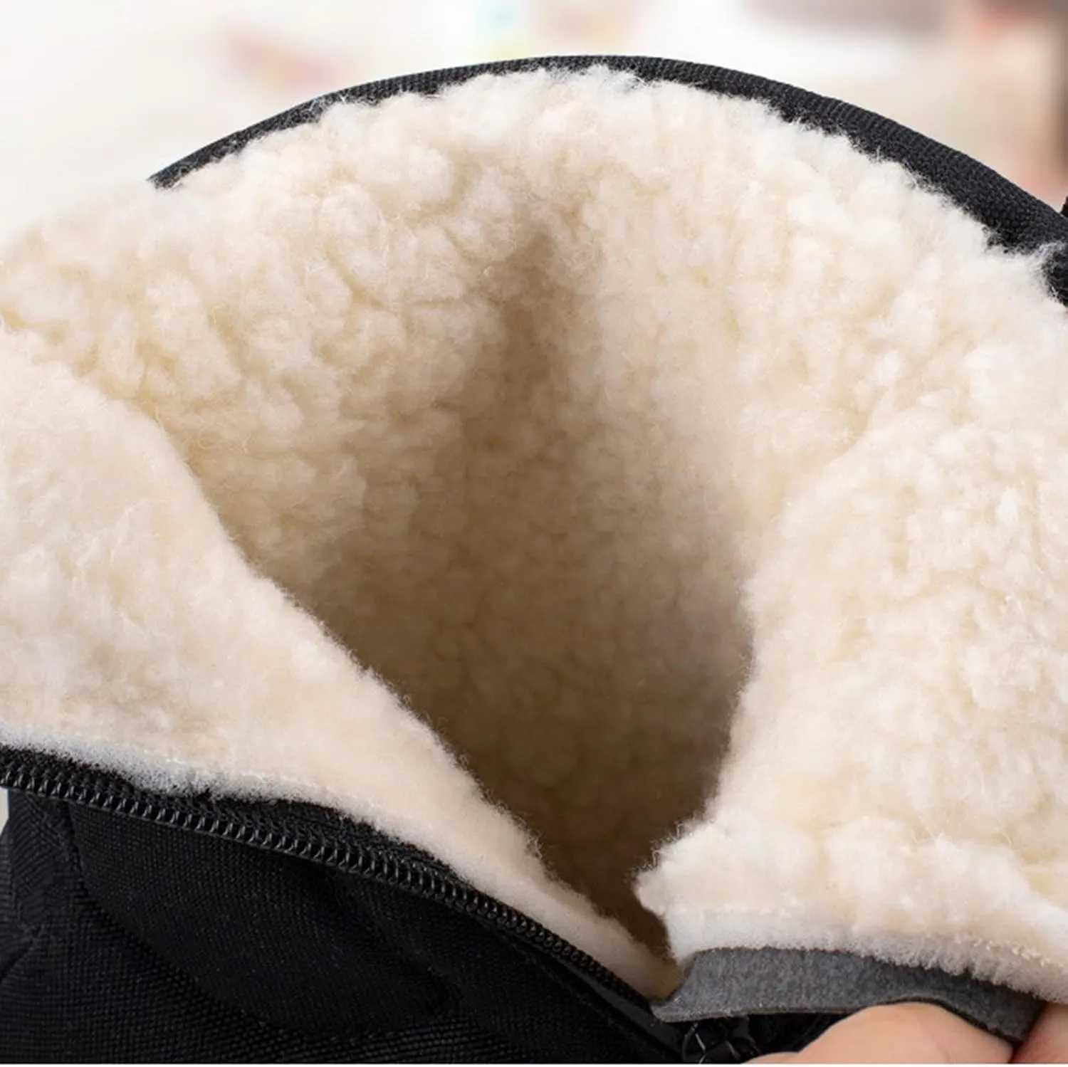 Winter Shoes Men Snow Boots Waterproof Winter Boots Zipper Wide Toe Box Barefoot Boot Plush Lined Ankle Boots