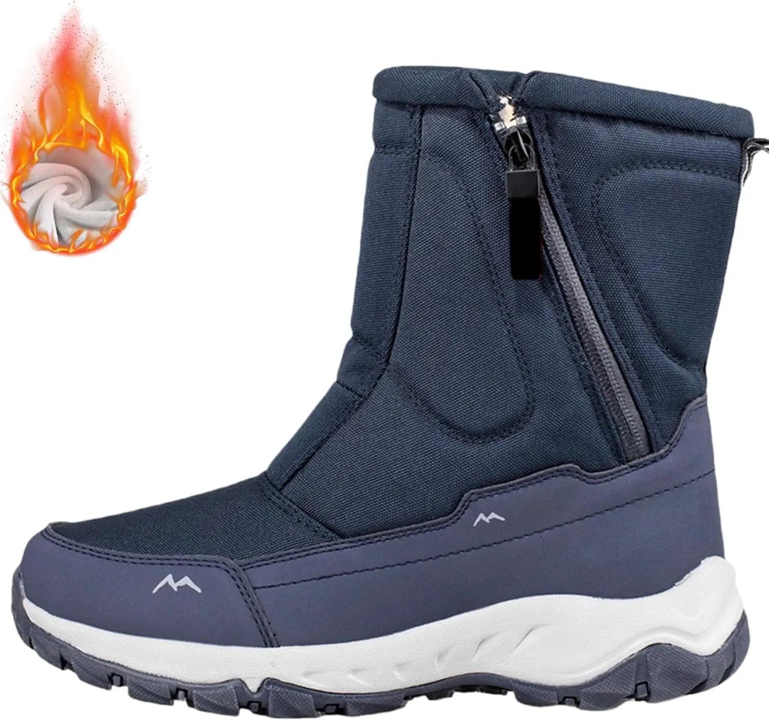 Winter Shoes Men Snow Boots Waterproof Winter Boots Zipper Wide Toe Box Barefoot Boot Plush Lined Ankle Boots