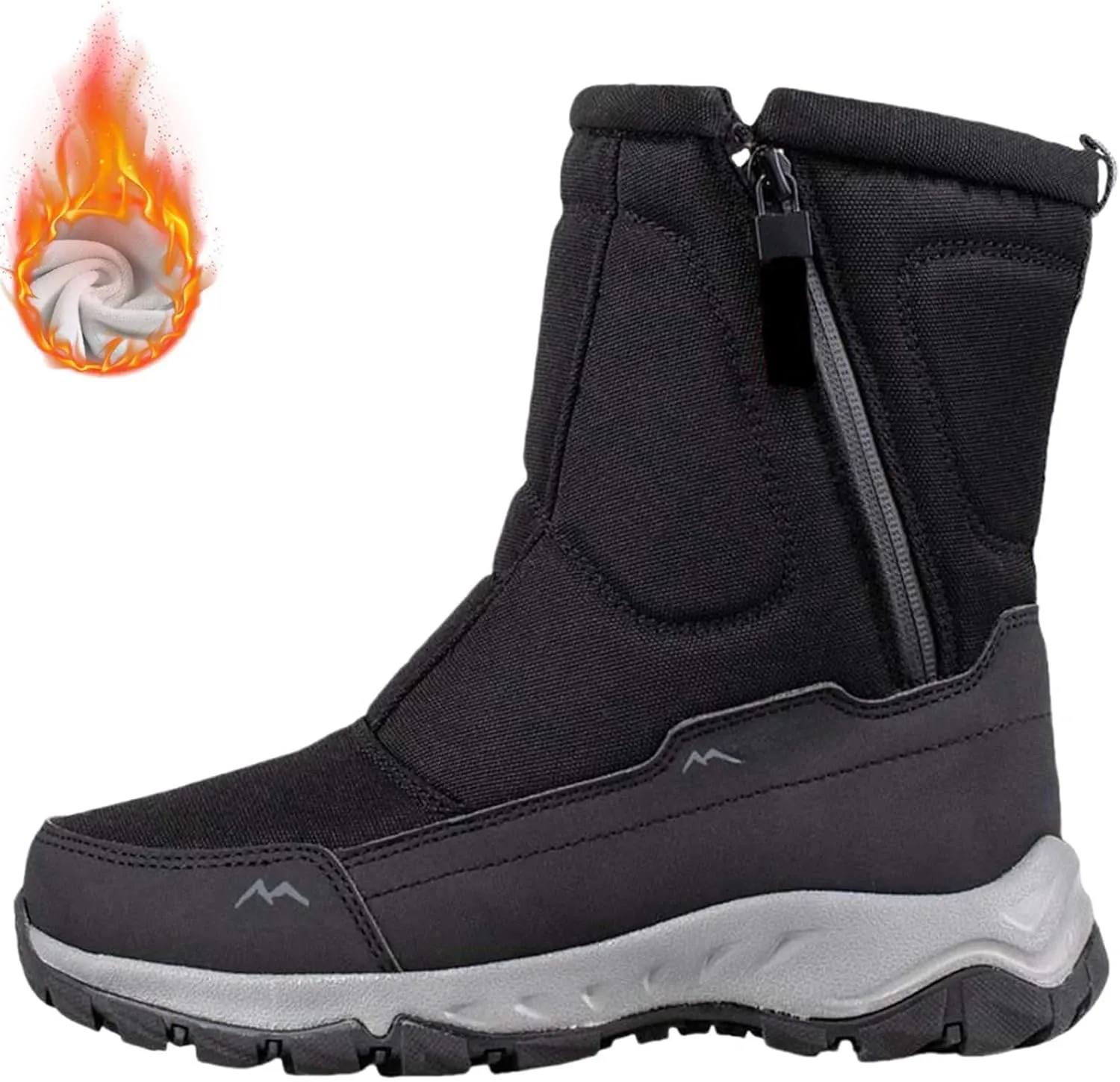 Winter Shoes Men Snow Boots Waterproof Winter Boots Zipper Wide Toe Box Barefoot Boot Plush Lined Ankle Boots