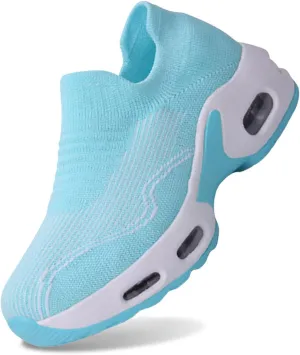 Women Mesh Breathable Wedges Sneaker Ladies Walking Round Toe Casual Shoes Walking Shoes for Women