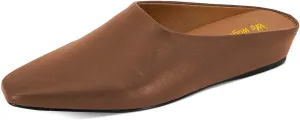 Women Mules Low Wedges Heels Slipper Squared Toe Slip On Shoes Indoor Party Daily Size 4-16 US