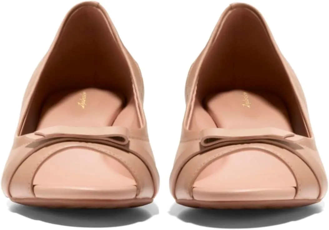 Women Peep Toe Wedge Heel Pumps Bow Slip On Low Heel Wedge Sandals Open Round Toe Matte Leather Dress Shoes Office Ladies Work Business Wedding Party Dance Shoe Elegant Comfort 4-11 M US