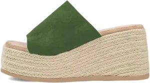 Women Platform Wedges Open Toe Espadrille Sandals Slip On High Heel Mules Comfy Summer Dress Slides Shoes Size 4-16 US