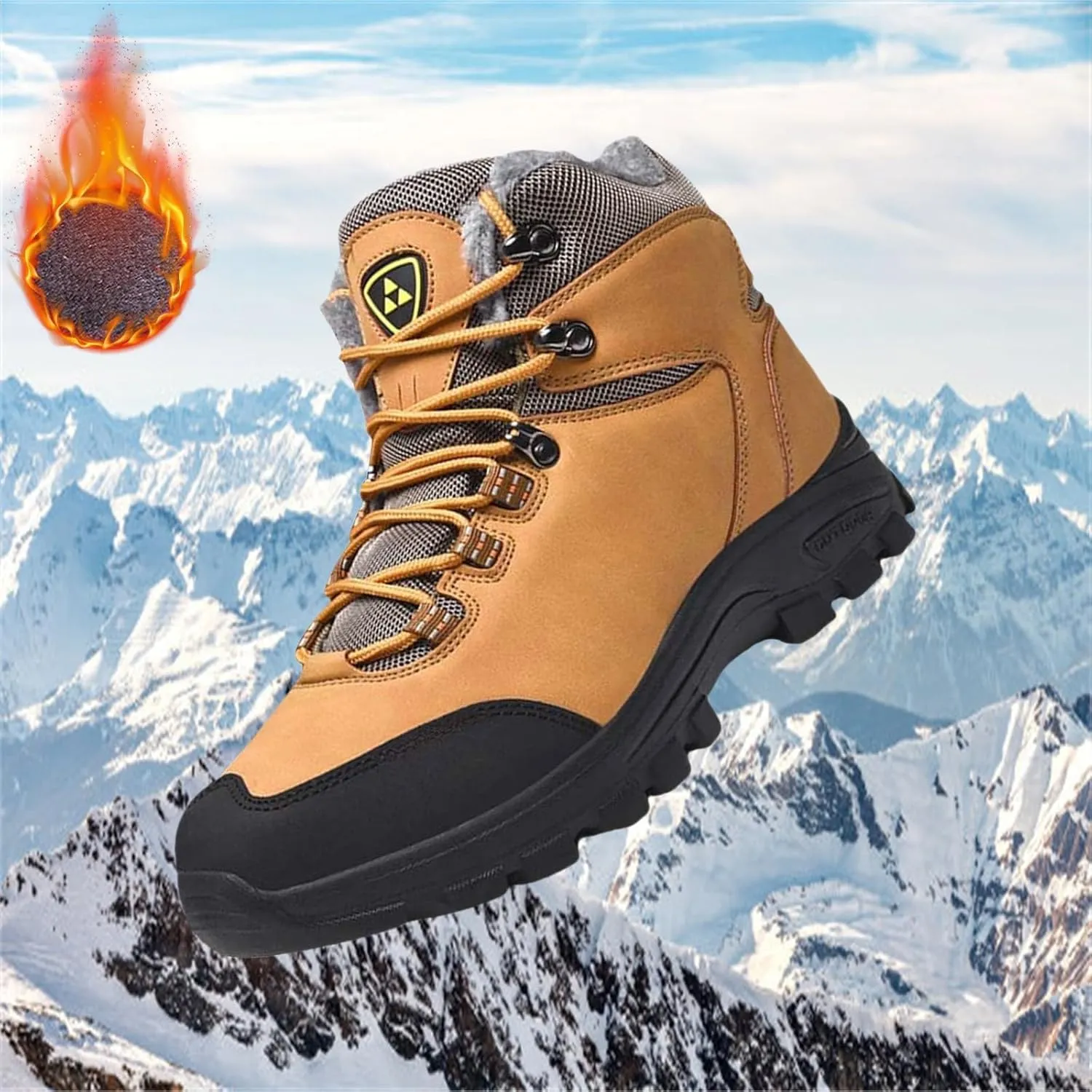 Women Snow Shoes Lace Up Womens Winter Walking Shoes for Men Wide Calf Platform Boots