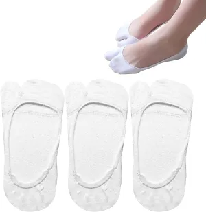 Women Tabi No Show Socks, Non Slip Flip Flop Socks Low Cut Japanese Tabi Toe Socks, 3 Pairs
