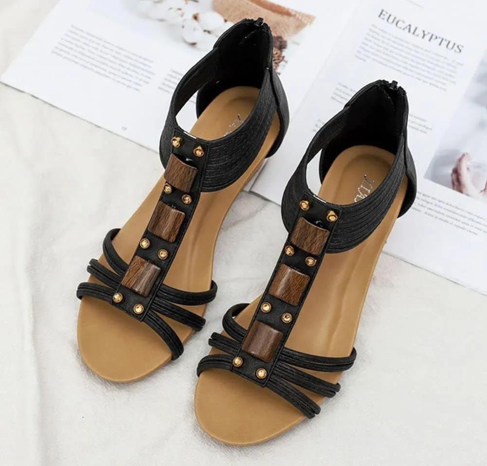 Women Wedge Sandals Summer Bohemian Roman High Heel Breathable Beach Sandals