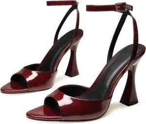Women's Ankle Strap Fine Heeled Wedding Mesh Kitten Heels Sandals Pointed Open Toe Ankle Buckle Strap Summer Dress Shoes