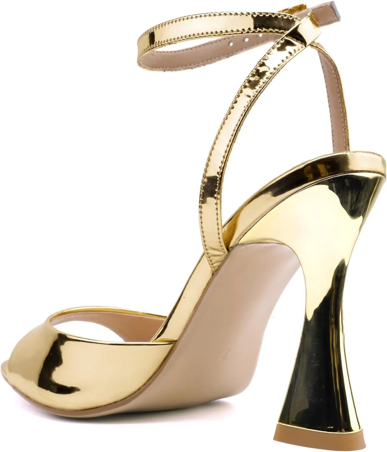 Women's Ankle Strap Fine Heeled Wedding Mesh Kitten Heels Sandals Pointed Open Toe Ankle Buckle Strap Summer Dress Shoes