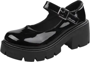 Women's Ankle Strap Mary Janes Summer Fashion Platform High Heel Chunky Pumps Oxford Dress Shoes Vintage Cosplay Girls Students British Shoes