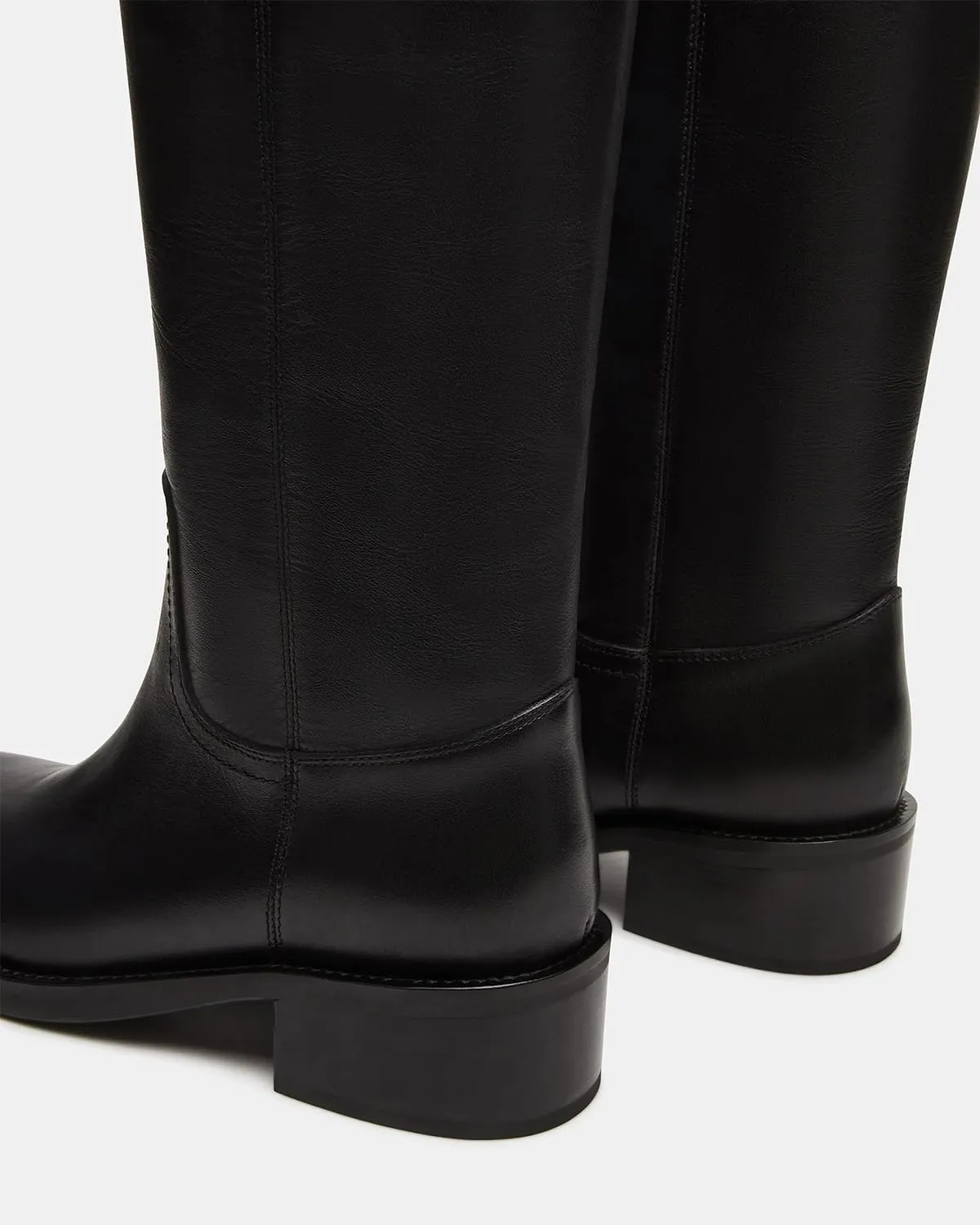 Women's Banana Knee High Boots Square Toe Chunky Block Heel Long Boots for Women Comfortable Low Heel Pull on Wide Calf Riding Boots