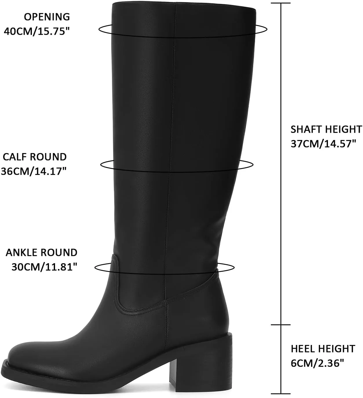 Womens Banana Knee High Boots Square Toe Comfortable Campus Boots Block Heel Riding Boots Wide Calf Long Tall Boots