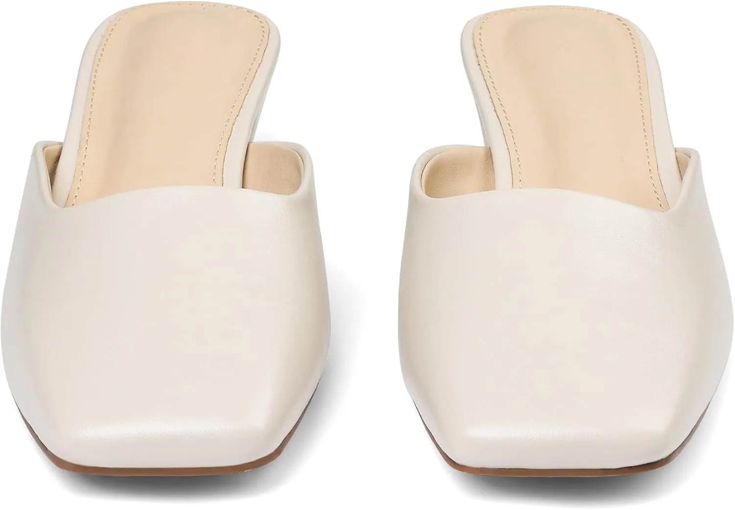 Women's Black Mules Block Kitten Heels Closed Square Toe Slip On Slingback Casual Dress Shoes
