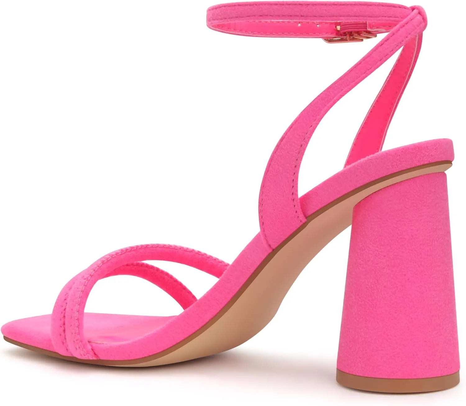 Women's Block High Heels Square Toe Heeled Sandals Ankle Strap Shoes