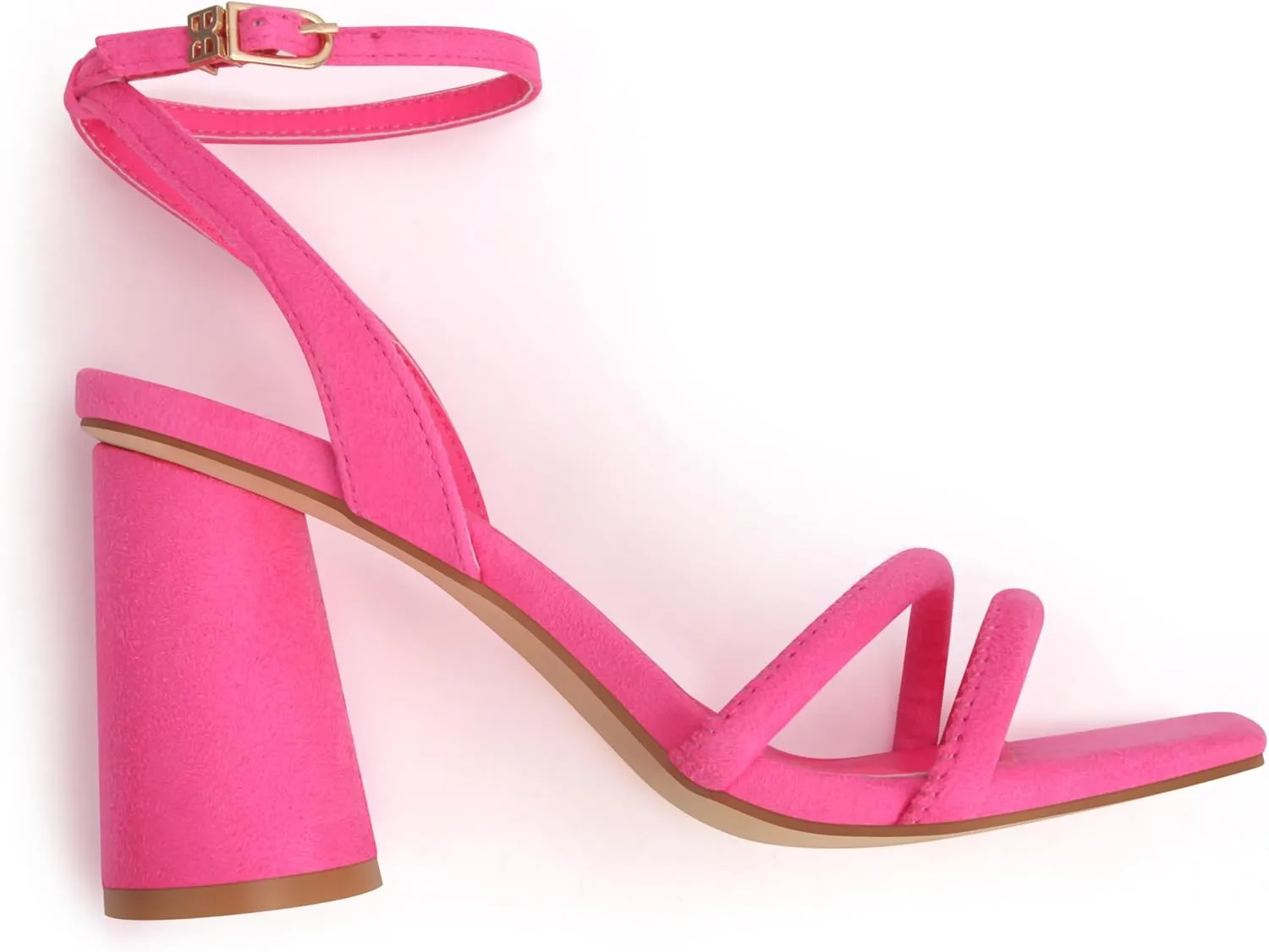 Women's Block High Heels Square Toe Heeled Sandals Ankle Strap Shoes
