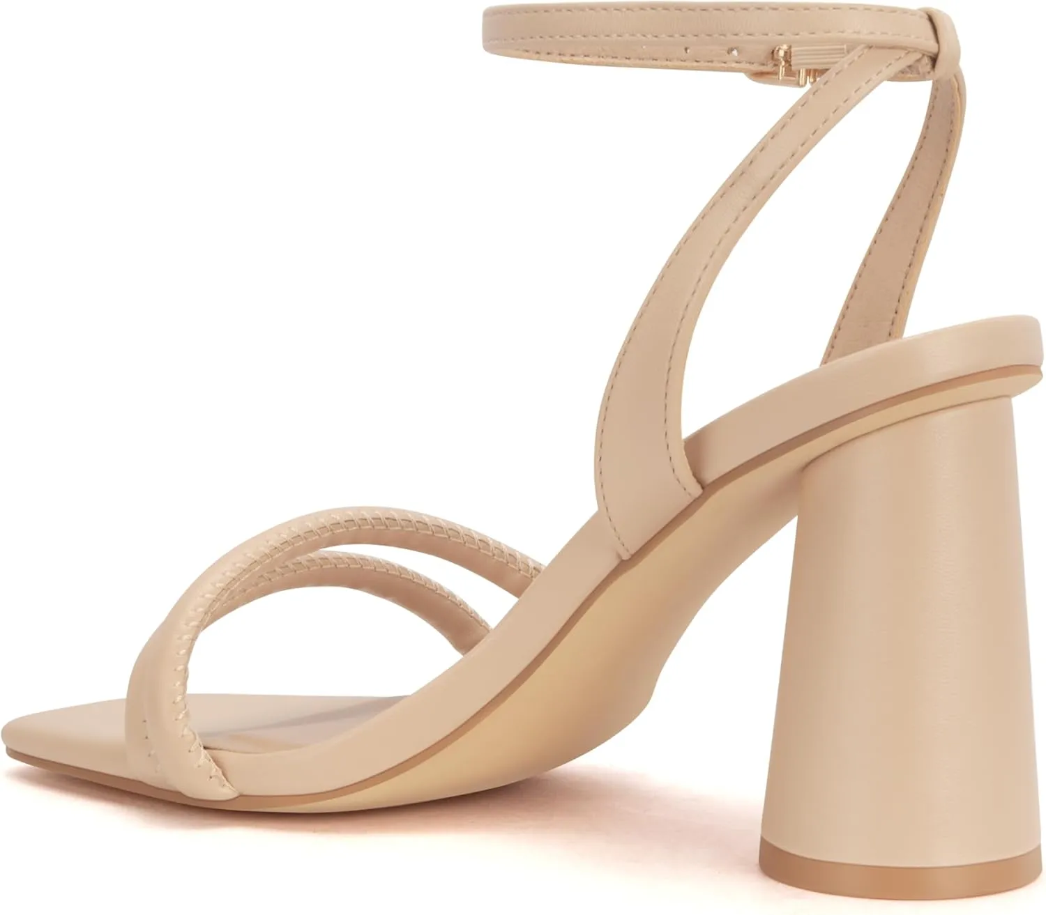 Women's Block High Heels Square Toe Heeled Sandals Ankle Strap Shoes
