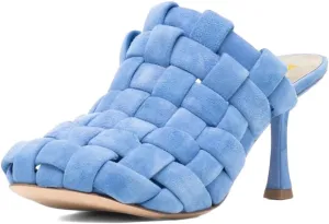 Women’s Braid Mules Slim High Heels Slippers Slip On Sandals Square Toe Shoes Party Indoor Daily Size 4-16 US