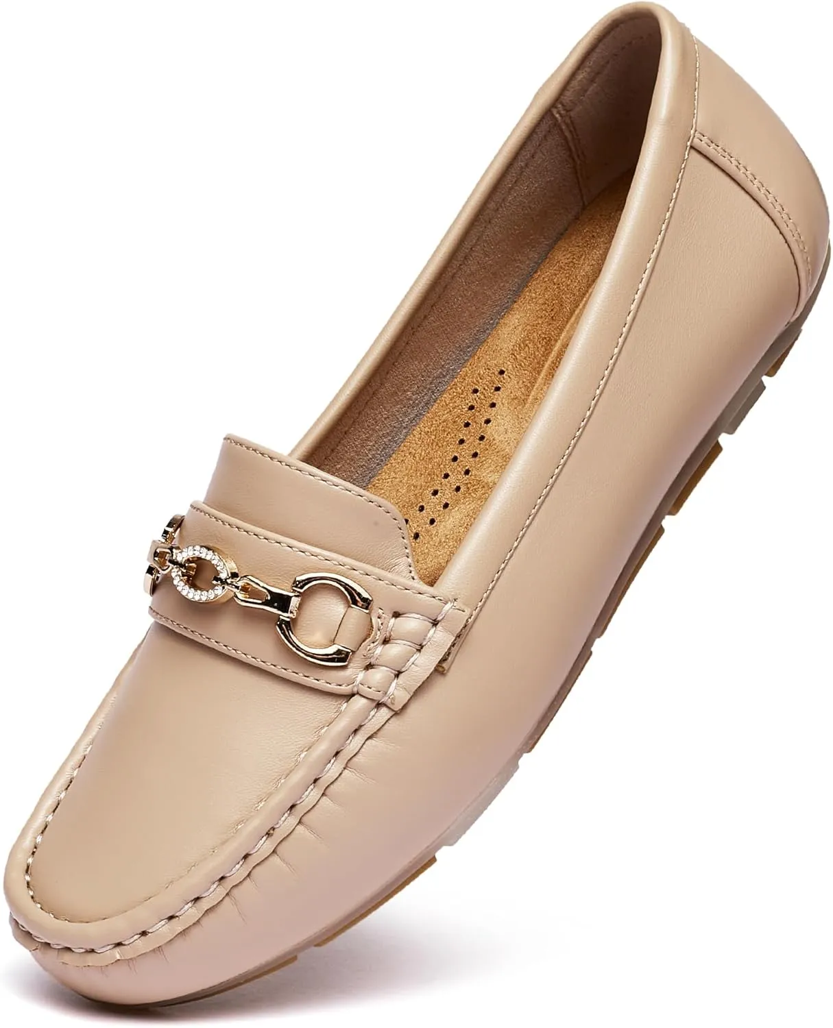 Women's Business Loafers Work Casual Flats Shoes Lightweight Penny PU Leather Slip On Walking Shoes