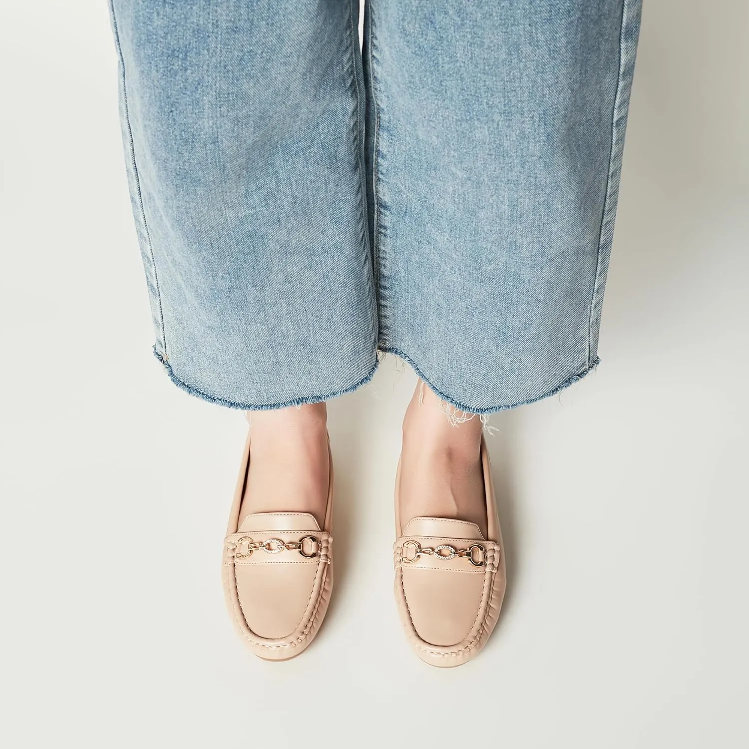 Women's Business Loafers Work Casual Flats Shoes Lightweight Penny PU Leather Slip On Walking Shoes