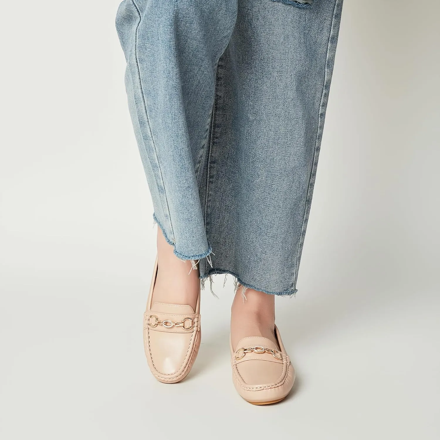 Women's Business Loafers Work Casual Flats Shoes Lightweight Penny PU Leather Slip On Walking Shoes