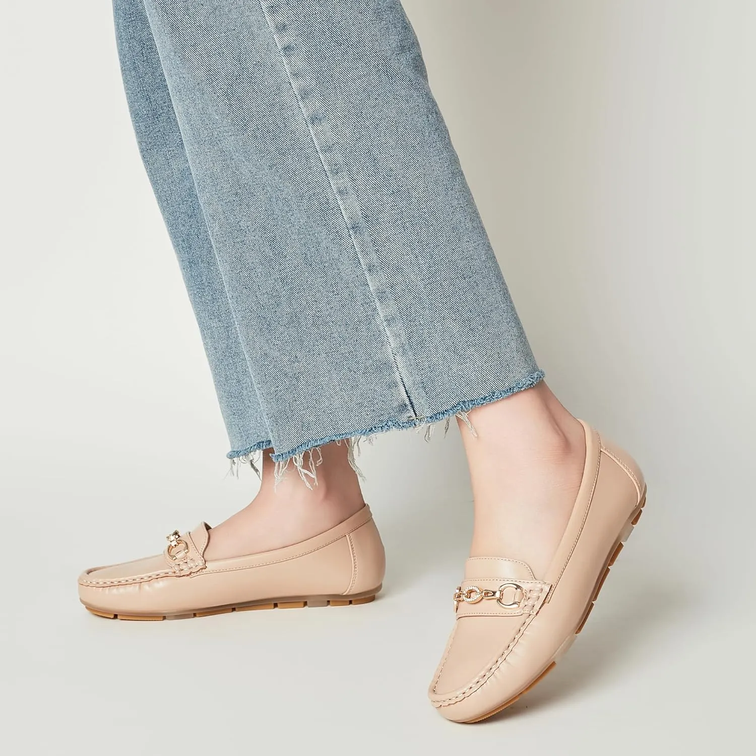 Women's Business Loafers Work Casual Flats Shoes Lightweight Penny PU Leather Slip On Walking Shoes