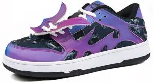 Women’s Chunky Platform Sneakers, Glitter Animal Print, Flame Wings, Bold Y2K Streetwear Shoes, Walk Loud Break Necks