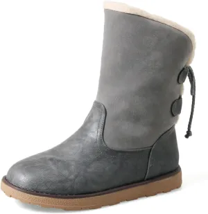 Women's Classic Closed Round Toed Platform Ankle Boots Round Toe Chunky Party Club Flats Warm Shoes Winter Lace Up Cosplay Thin Fur Lined Block Bow Winter Fall Booties