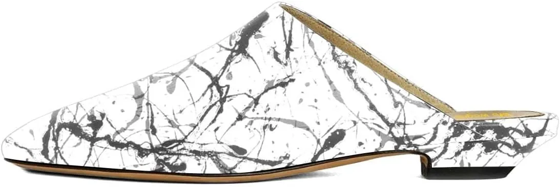 Women’s Classic Mules Chunky Low Heel Slippers Slip On Flats Round Toe Shoes Indoor Outdoor Daily Size 4-16 US