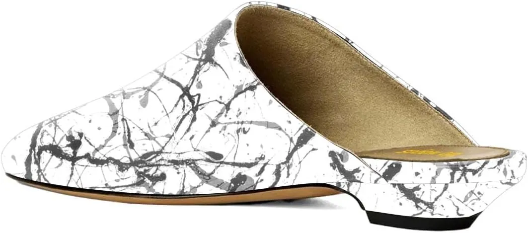 Women’s Classic Mules Chunky Low Heel Slippers Slip On Flats Round Toe Shoes Indoor Outdoor Daily Size 4-16 US