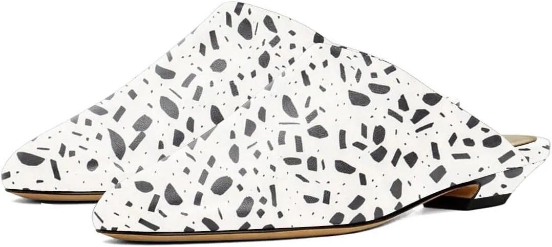 Women’s Classic Mules Chunky Low Heel Slippers Slip On Flats Round Toe Shoes Indoor Outdoor Daily Size 4-16 US