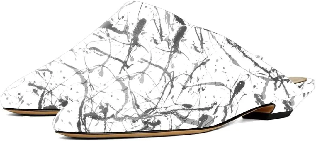Women’s Classic Mules Chunky Low Heel Slippers Slip On Flats Round Toe Shoes Indoor Outdoor Daily Size 4-16 US
