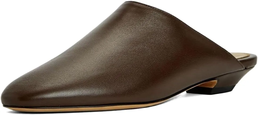 Women’s Classic Mules Chunky Low Heel Slippers Slip On Flats Round Toe Shoes Indoor Outdoor Daily Size 4-16 US
