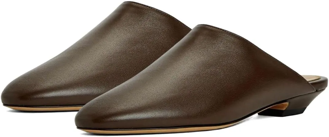 Women’s Classic Mules Chunky Low Heel Slippers Slip On Flats Round Toe Shoes Indoor Outdoor Daily Size 4-16 US