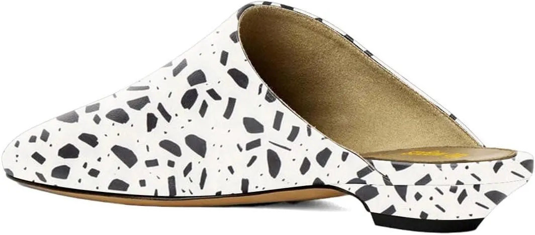 Women’s Classic Mules Chunky Low Heel Slippers Slip On Flats Round Toe Shoes Indoor Outdoor Daily Size 4-16 US