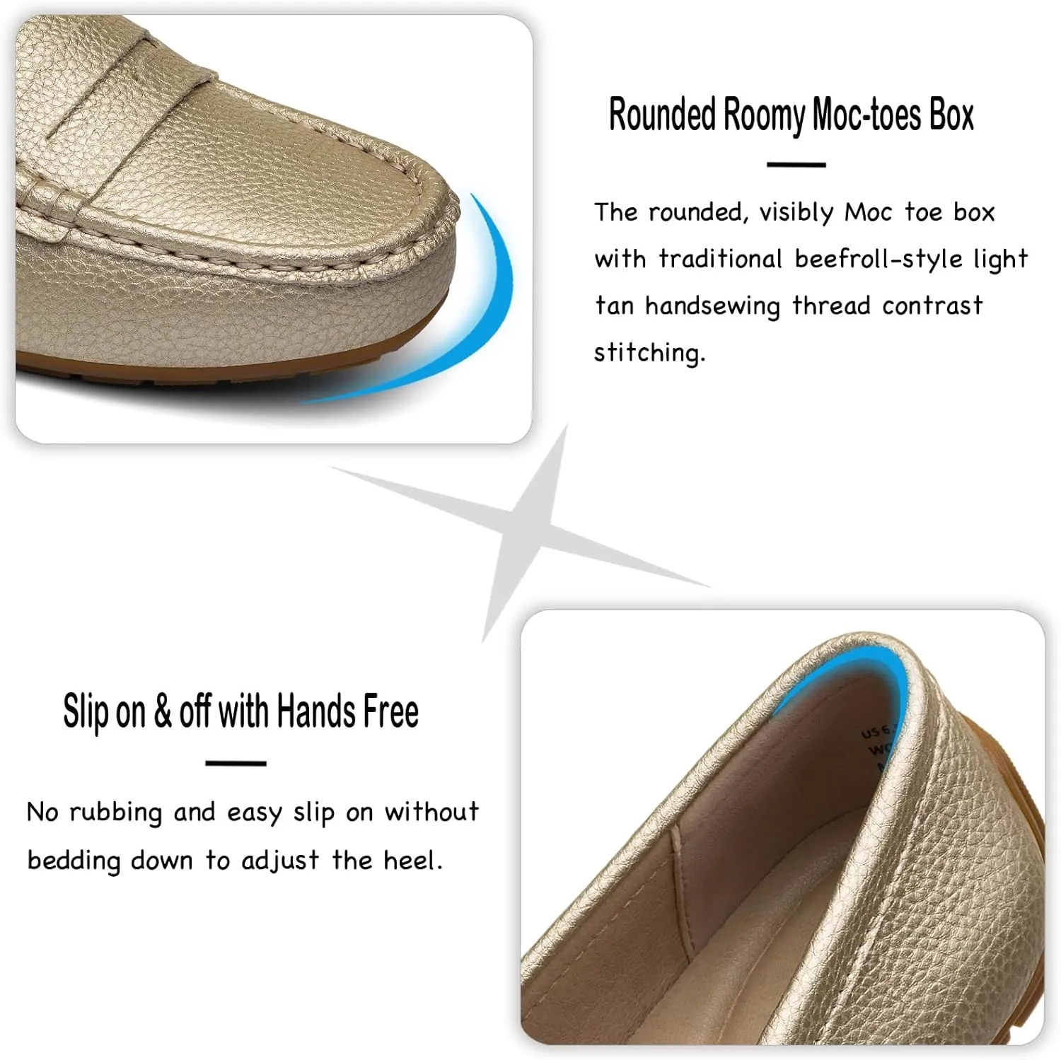 Women's Comfortable & Lightweight Leather Penny Loafers Slip-Ons Cute Business Casual Dress Shoes Work Office Flats Everyday Walking Shoes Driving Mocs for Women
