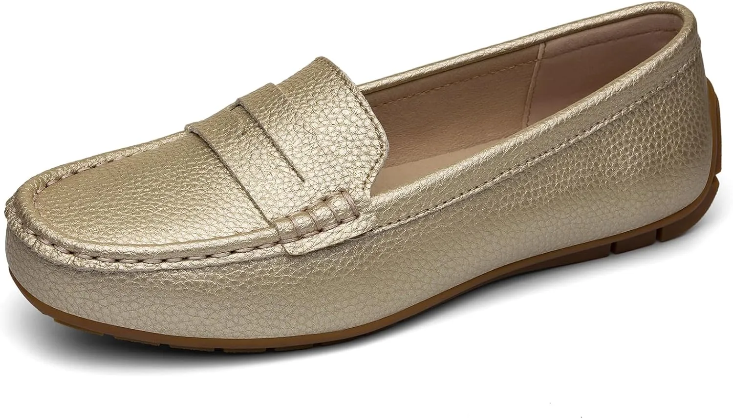 Women's Comfortable & Lightweight Leather Penny Loafers Slip-Ons Cute Business Casual Dress Shoes Work Office Flats Everyday Walking Shoes Driving Mocs for Women