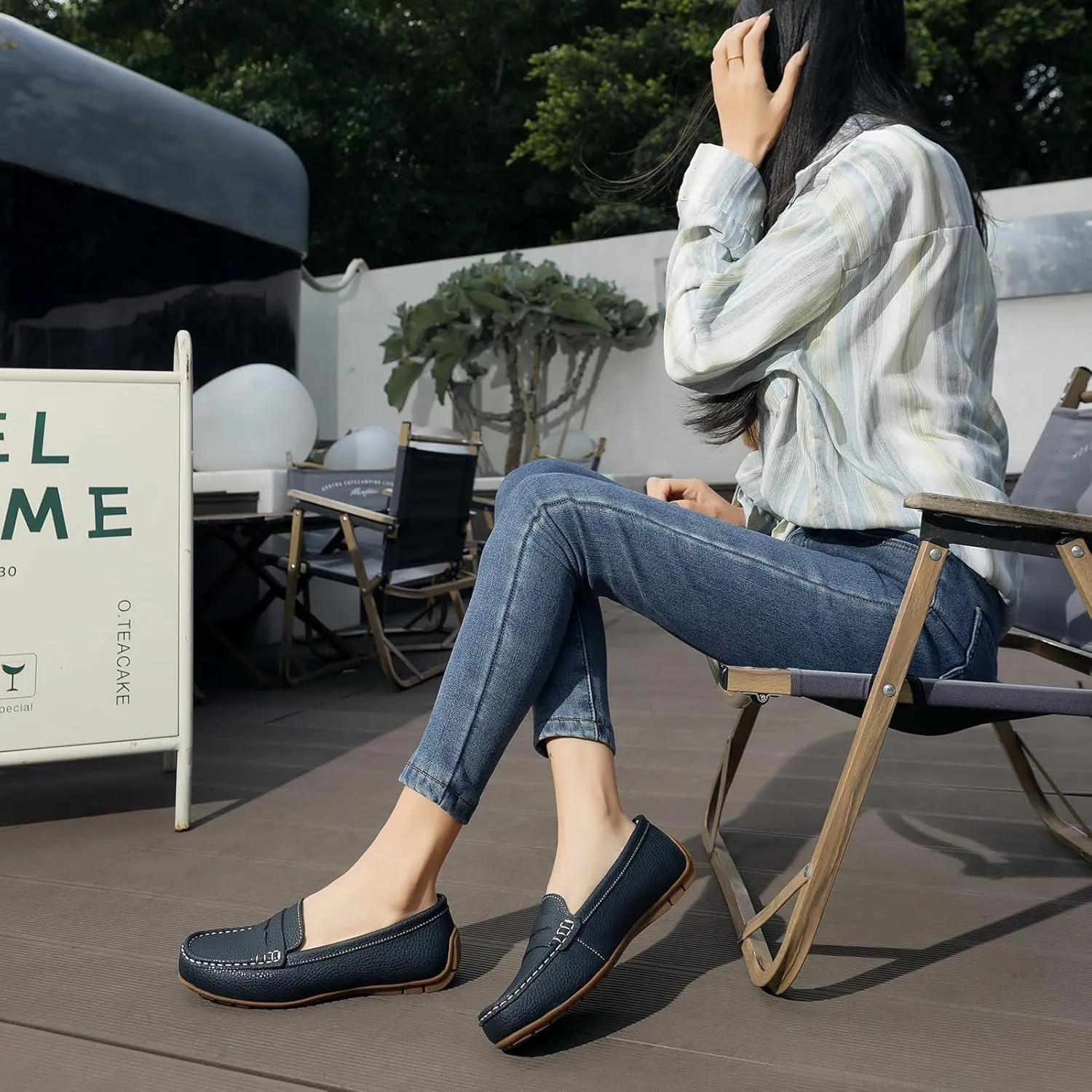 Women's Comfortable & Lightweight Leather Penny Loafers Slip-Ons Cute Business Casual Dress Shoes Work Office Flats Everyday Walking Shoes Driving Mocs for Women