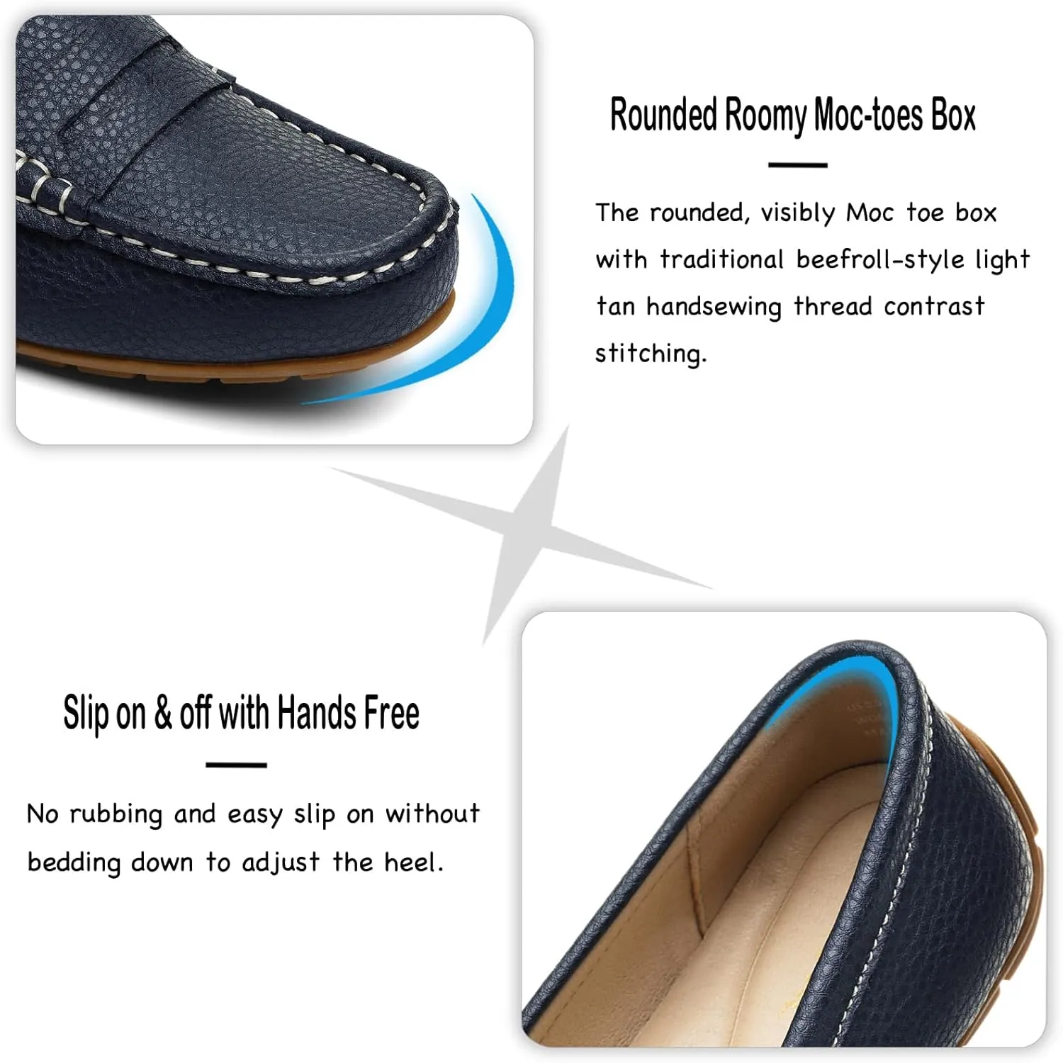 Women's Comfortable & Lightweight Leather Penny Loafers Slip-Ons Cute Business Casual Dress Shoes Work Office Flats Everyday Walking Shoes Driving Mocs for Women