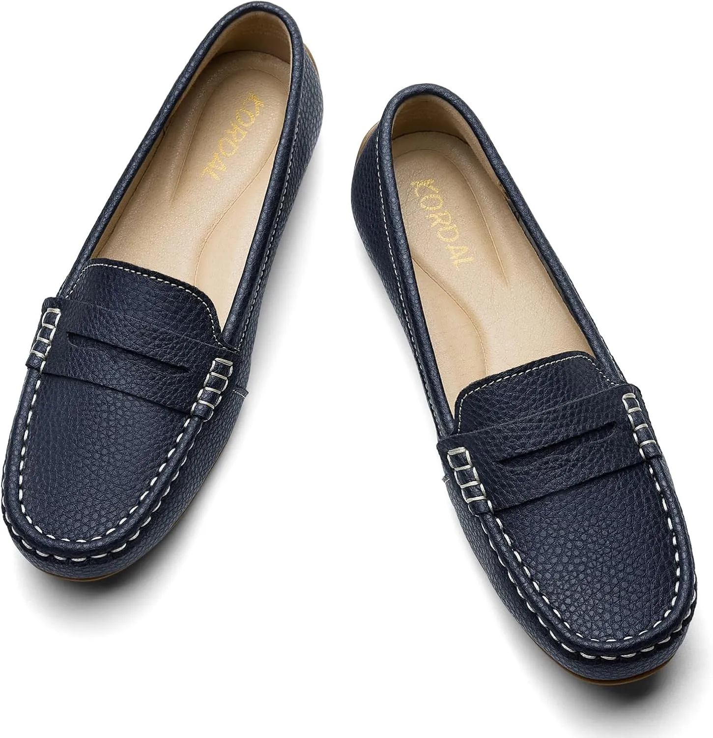 Women's Comfortable & Lightweight Leather Penny Loafers Slip-Ons Cute Business Casual Dress Shoes Work Office Flats Everyday Walking Shoes Driving Mocs for Women