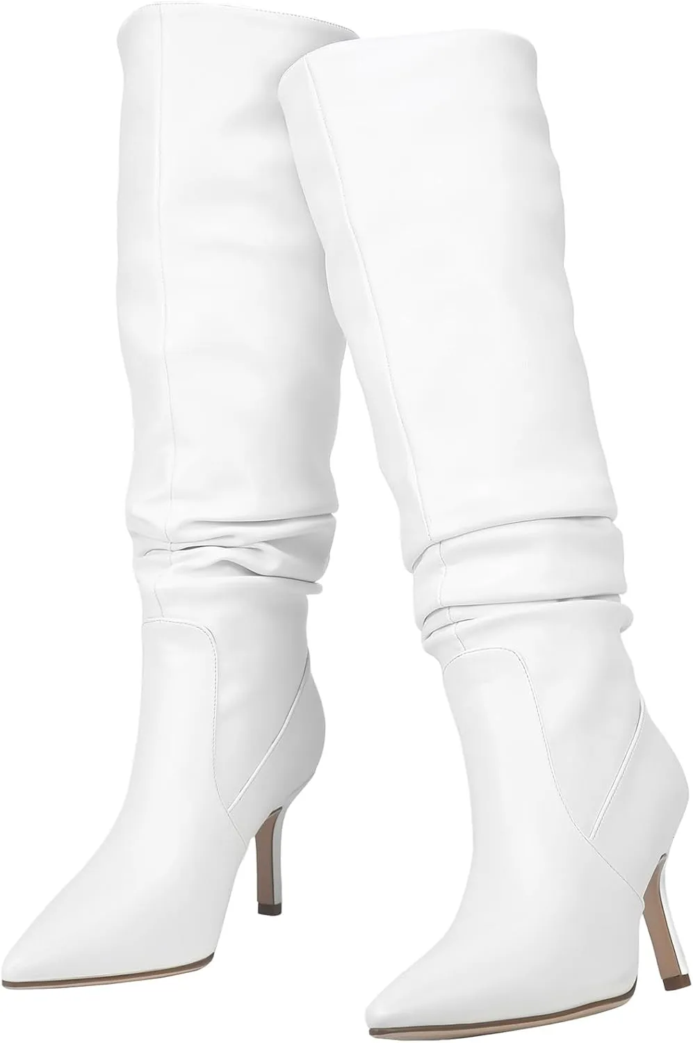 Women's Embroidered Wide Calf Western Cowgirl High Knee Boots Pull On Pointed Toe Cowboy Tall Boots for Ladies