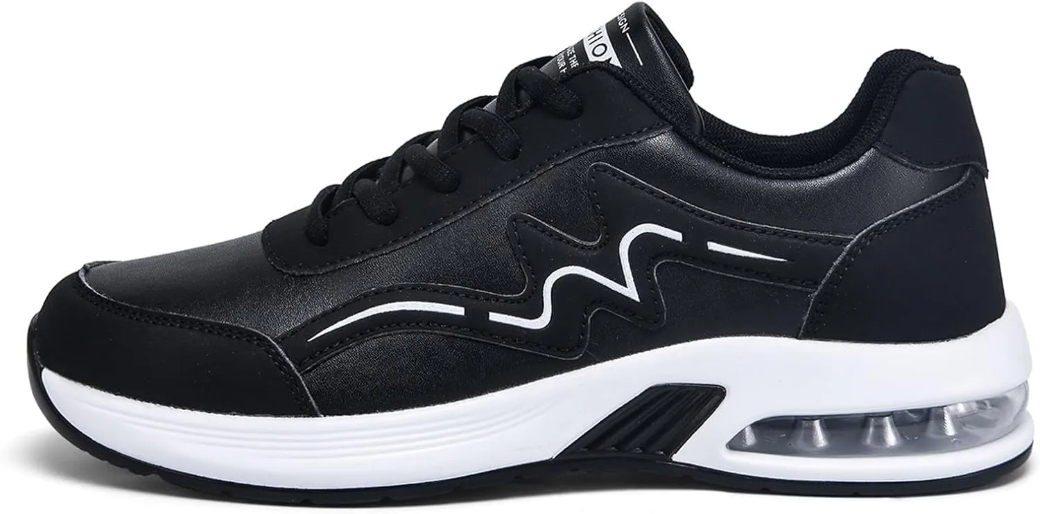 Women's Fashion Leather Lace Up Casual Sneakers Breathable Comfortable Running Shoes Shoes Women 990