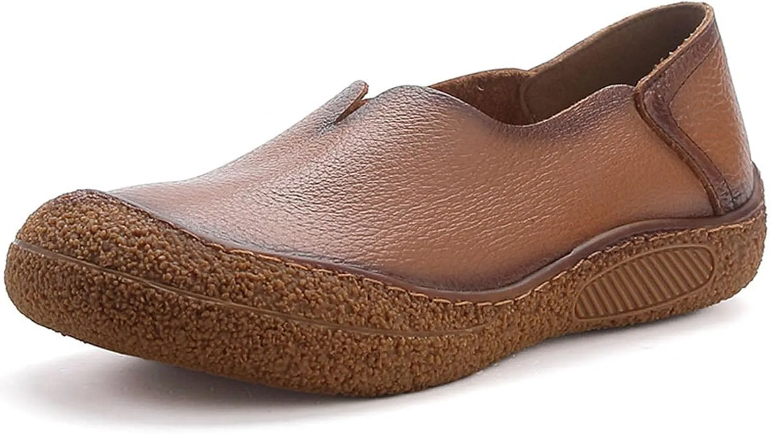 Women's Fashionable Leather Lightweight Soft Sole Loafers Comfortable Non-Slip Casual Breathable Walking Shoes