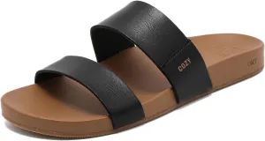 Women's Flat Slides Sandals, Two Strap & Non-Slip Vegan Leather Beach Slides,Stylish Summer Sandals for Women and Men 2025
