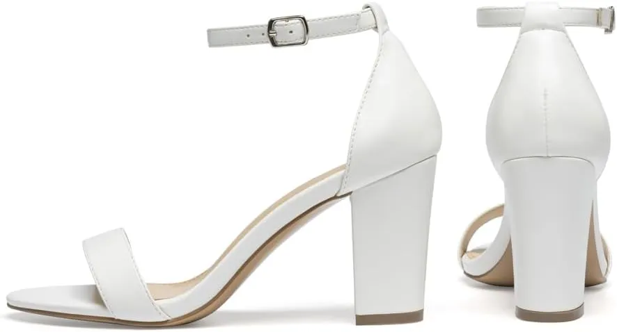 Women's Heeled Sandals Open Toe High Block Chunky Heels Ankle Strap Pump High Heel Sandals for Women Dressy Wedding Party