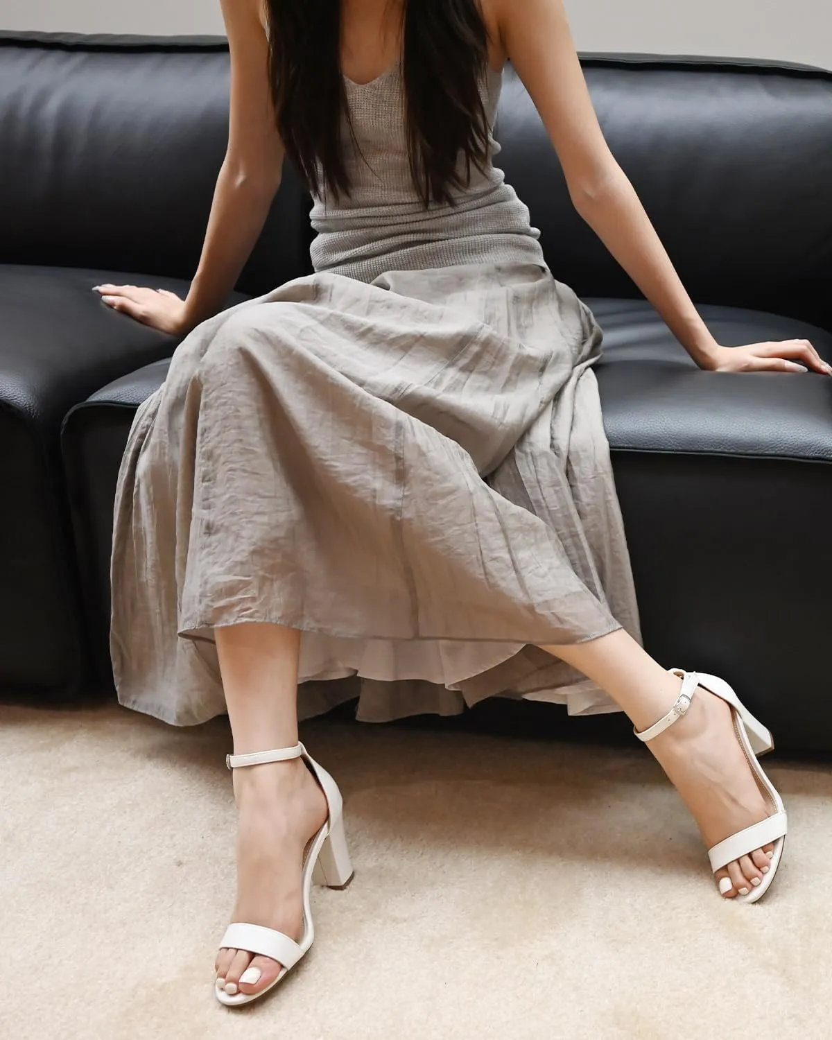 Women's Heeled Sandals Open Toe High Block Chunky Heels Ankle Strap Pump High Heel Sandals for Women Dressy Wedding Party