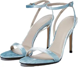 Women's Light Blue Fleece Prom Pumps, Chic Designer High Heels Summer Black Dress Working