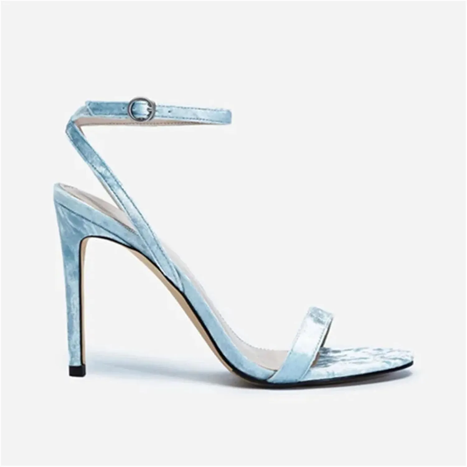 Women's Light Blue Fleece Prom Pumps, Chic Designer High Heels Summer Black Dress Working