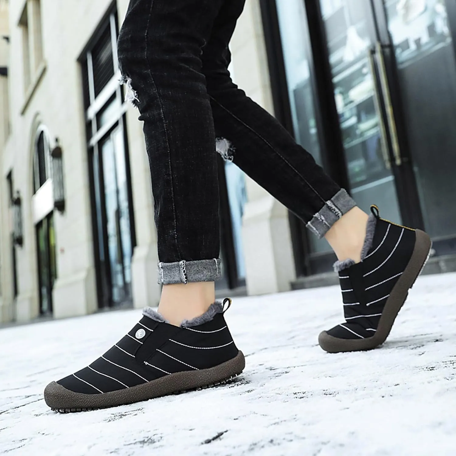 Womens Mens Fuzzy Slippers Lightweight Closed Back House Shoes Slip on for Indoor Outdoor Slip on Fashion Boat Shoes Casual Flat Lightweight Sneakers with Rubber Soles