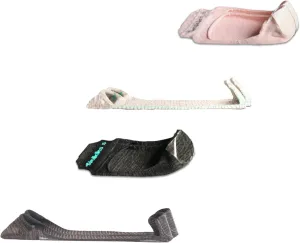 Women's No Show Non Slip Sock Liner Inserts for Loafers, Slip-Ons, Flats, Shoe Socks with Odor-Relief Silver Technology, Black/Nude/Rose, Large (US: 9-11.5), Combo Pack of 4