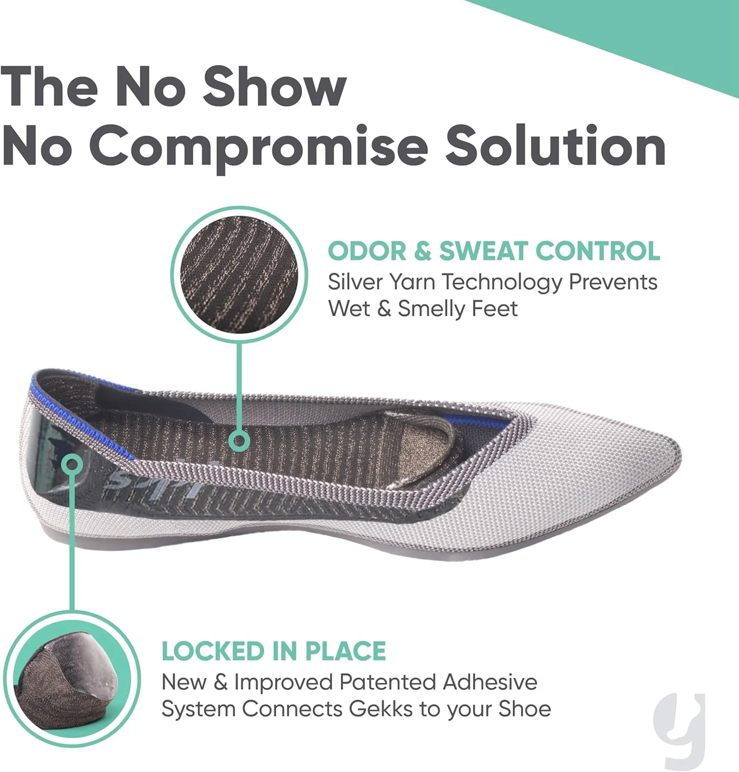 Women's No Show Non Slip Sock Liner Inserts for Loafers, Slip-Ons, Flats, Shoe Socks with Odor-Relief Silver Technology, Black/Nude/Rose, Large (US: 9-11.5), Combo Pack of 4