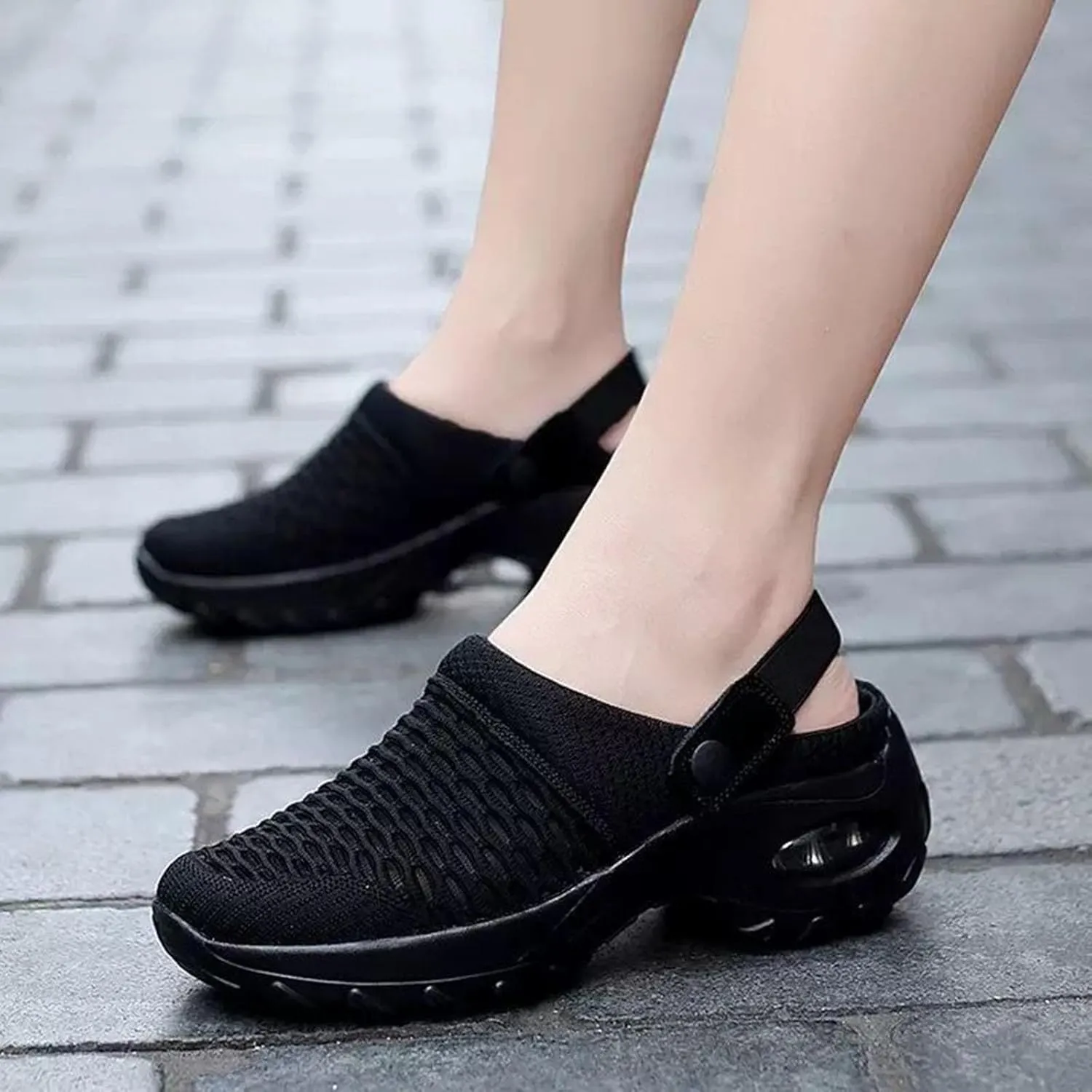 Women's Orthopedic Clogs with Air Cushion Summer Support Mesh Mules Sneaker Sandals Reduce Back and Knee Pressure Walking Shoes Lightweight Slippers Outdoor Walking Sandals